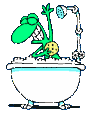 Image gif de grenouille dans une baignoire
