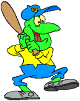 Image gif de grenouille qui joue au baseball