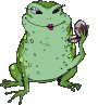 Image gif de grenouille qui se maquille