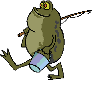 Image gif de grenouille qui va a la peche