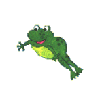 Image gif de grenouille verte qui saute