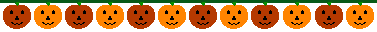 Image gif de ligne de citrouilles oranges et marrons