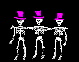 Image gif de trois squelettes qui dansent