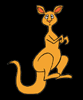 Image gif de kangourou  qui fait des bonds
