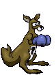 Image gif de kangourou 7 avec des gants de boxe bleus