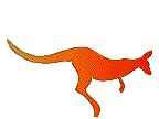 Image gif de silhouette rouge orange d un kangourou
