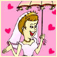 Image gif de la mariee avec une pluie de coeurs