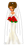 Image gif de mariee avec un bouquet de fleurs