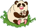 Image gif de maman panda berce son bebe