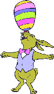 Image gif de lapin qui fait jongle avec un oeuf