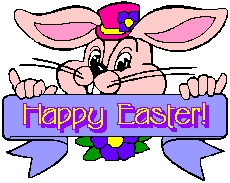 Image gif de lapin rose happy easter