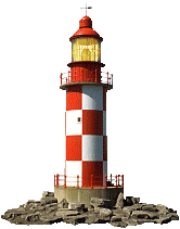Image gif de phare avec des carres rouges et blancs