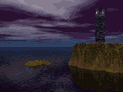 Image gif de phare avec un ciel sombre