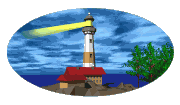 Image gif de phare en fonctionnement avec un ciel bleu