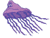Image gif de meduse violette