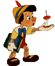 Image gif de Pinocchio mange une pomme