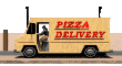 Image gif de camion d un livreur de pizza