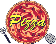 Image gif de pizza avec instruments
