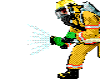 Image gif de pompier avec son equipement