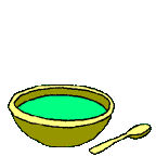 Image gif de requin dans un bol de soupe