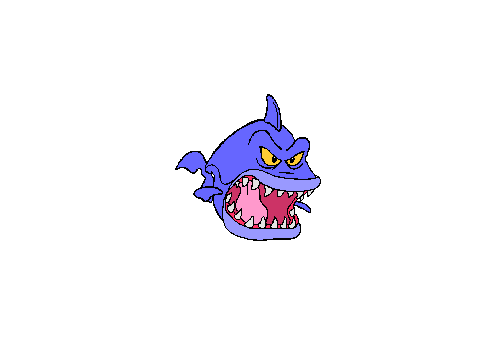 Image gif de requin violet qui veut mordre