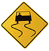 Image gif de signalisation route glissante