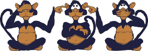 Image gif de deux singes pour boucher les oreilles du troisieme