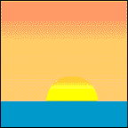 Image gif de coucher de soleil dans la mer