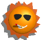 Image gif de soleil orange avec lunette de soleil