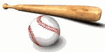 Image gif de batte et balle de baseball avec ombre
