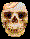 Image gif de les yeux rouges de la tete d un squelette