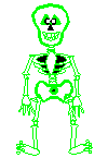 Image gif de squelette vert fluo