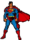 Image gif de Superman et sa cape rouge