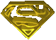 Image gif de logo S de superman jaune or