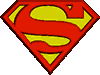 Image gif de petit logo de superman qui tourne sur lui meme