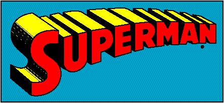 Image gif de texte superman et le logo