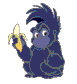Image gif de bebe gorille avec une banane