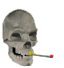 Image gif de un crane avec une cigarette
