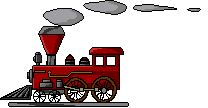 Image gif de locomotive rouge a vapeur