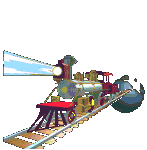 Image gif de train avec la terre derriere lui
