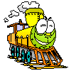 Image gif de train facon cartoon