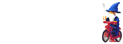 Image gif de un sorcier a velo
