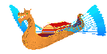 Image gif de drakar avec des rames multicolores