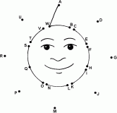 Point a relier pour dessiner un soleil avec les rayons