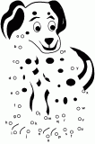 Point a relier pour dessiner un un chien dalmatien