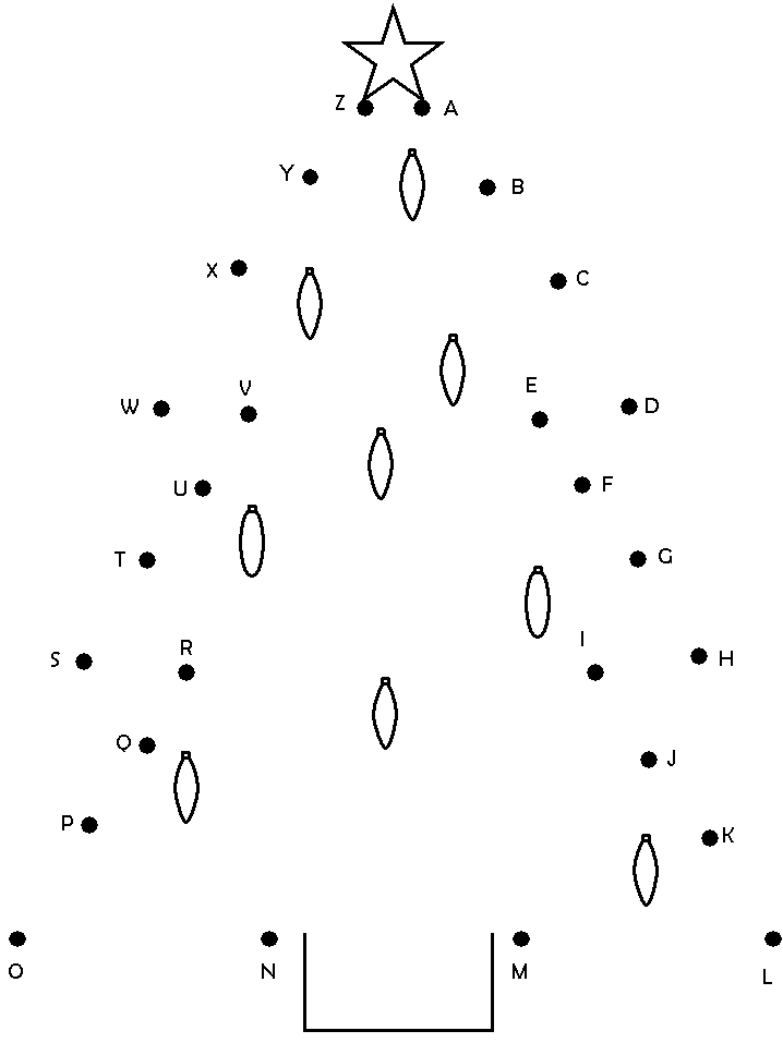 Sapin de nol avec des points  relier