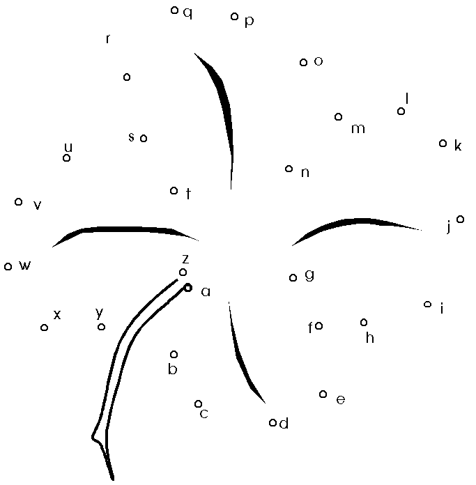 Trèfle à quatre feuilles avec des points à relier