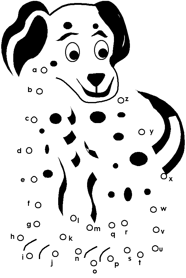 Un chien dalmatien avec des points à relier