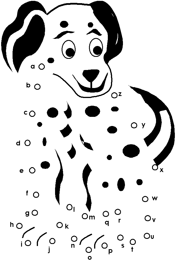 Un chien dalmatien avec des points  relier