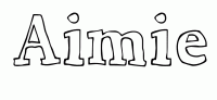 Dessin a colorier du prenom Aimie